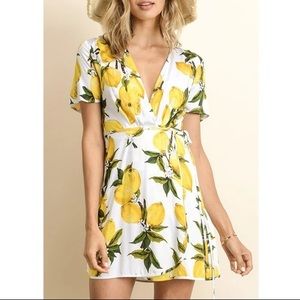 Dress Forum Los Angeles Lemon Wrap Dress, Small